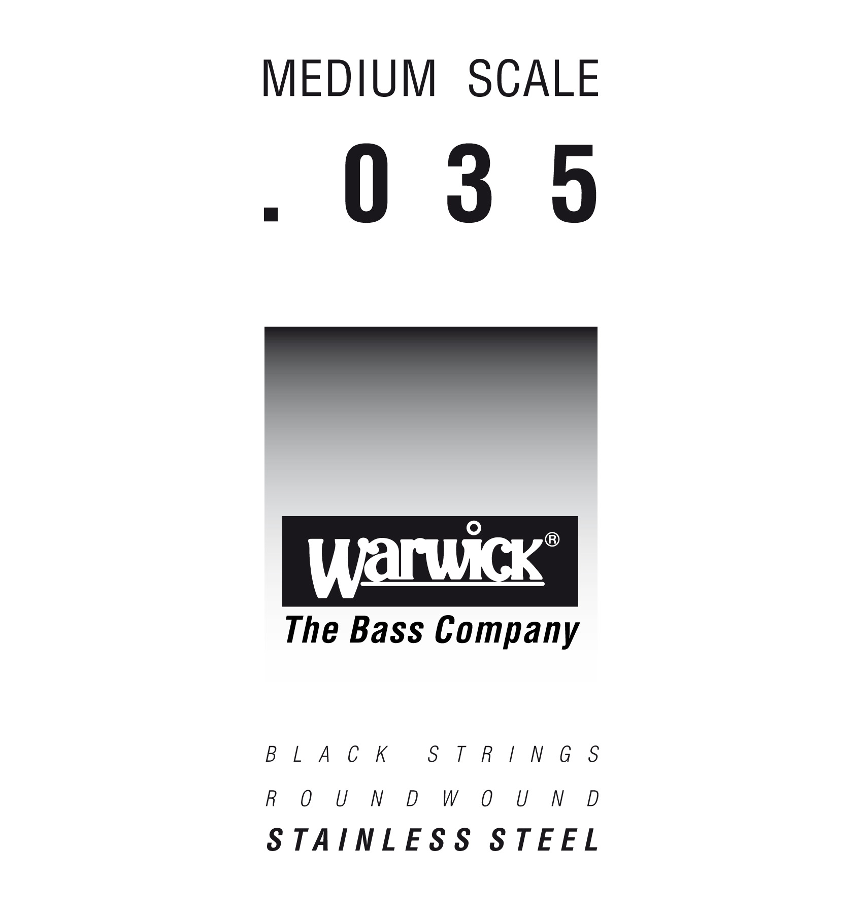 Warwick Black Label Bass Strings, Stainless Steel - Bass Single String, .035", Medium Scale