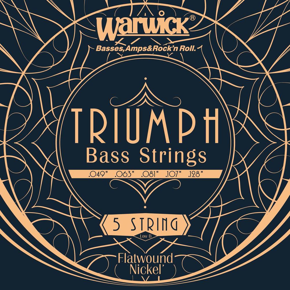 Warwick Triumph Bass String Set, Flatwound Nickel - 5-String, Low B, .049-.128