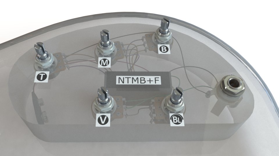 Bartolini NTMB+F 3-Band Preamp (HR-5.0/918), 5 Pots