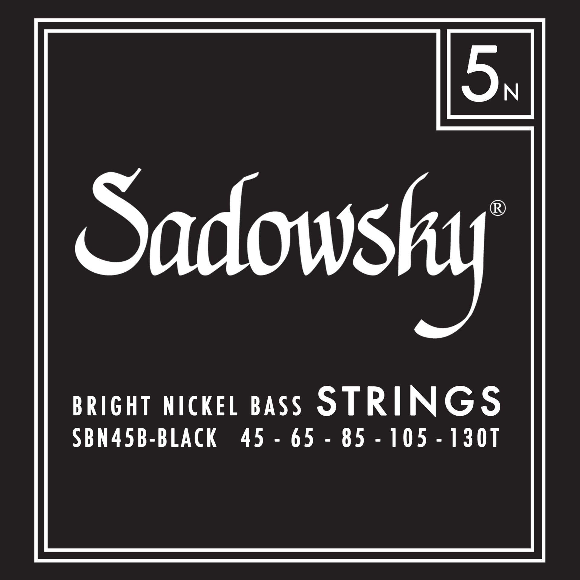 Sadowsky Black Label Bass String Set, Nickel, Taperwound - 5-String, 045-130