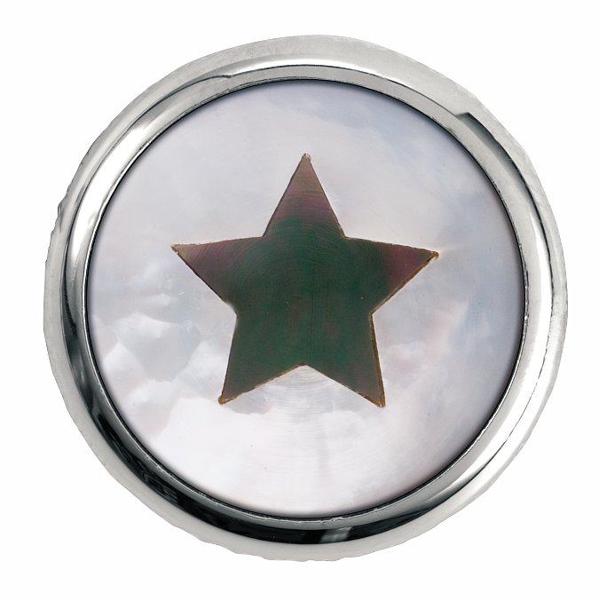 Framus & Warwick - Potentiometer Dome Knob, Star, Inlay - Chrome