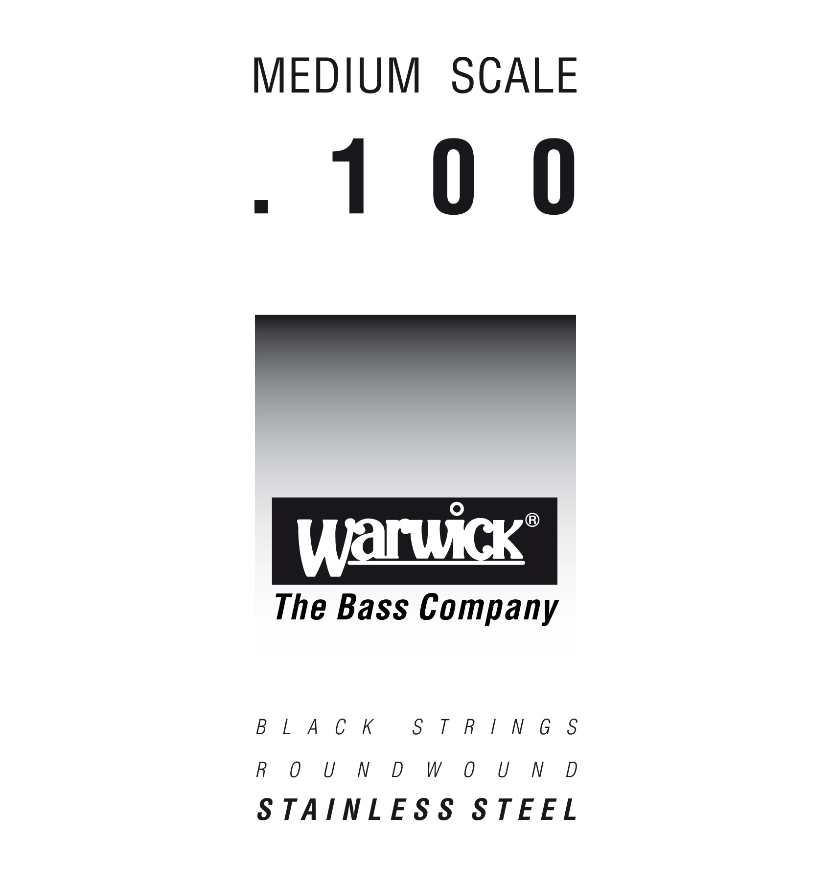 Warwick Black Label Bass Strings, Stainless Steel - Bass Single String, .100", Medium Scale