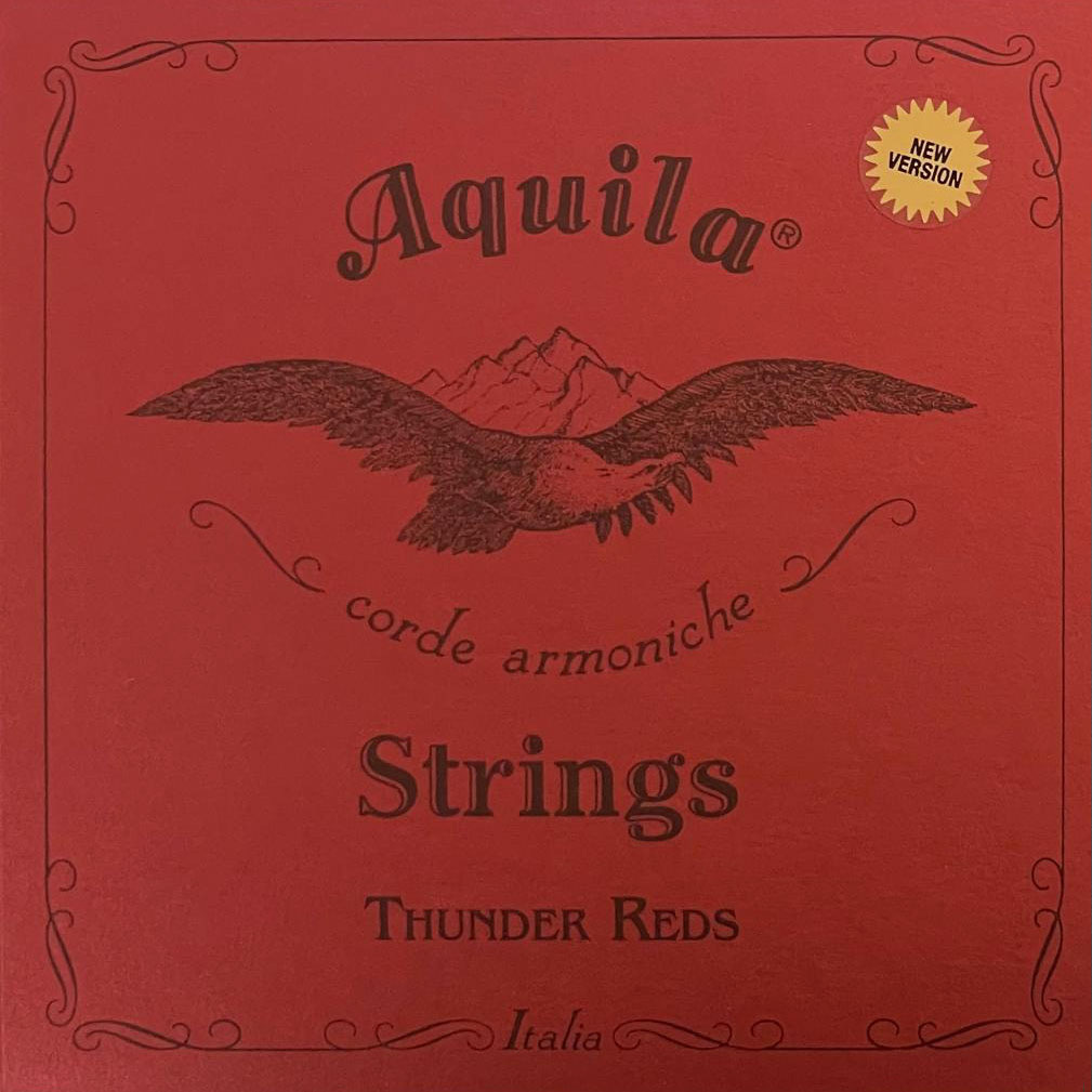Aquila 168U - Thunder Reds, Bass Ukulele / U-Bass String Set - 4-String, 23" - 26" Scale