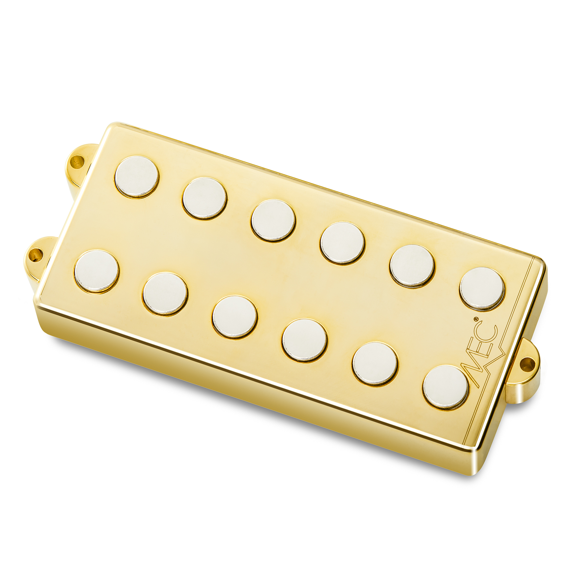 MEC Passive MM-Style Bass Pickup, Metal Cover, 6-String, Neck - Gold