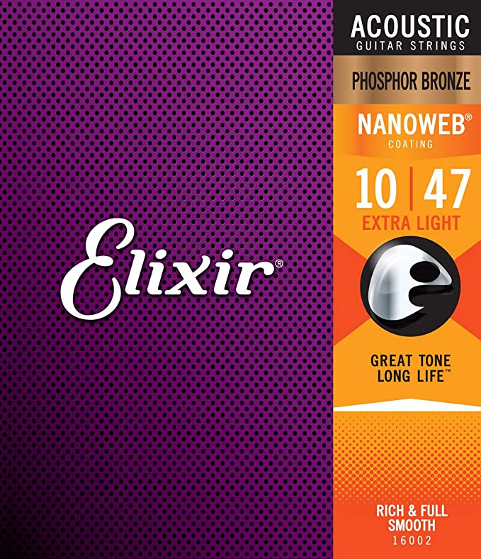 ELIXIR 16002 NanoWeb 010-047 Phosphor-Bronze Saiten für Westerngitarre