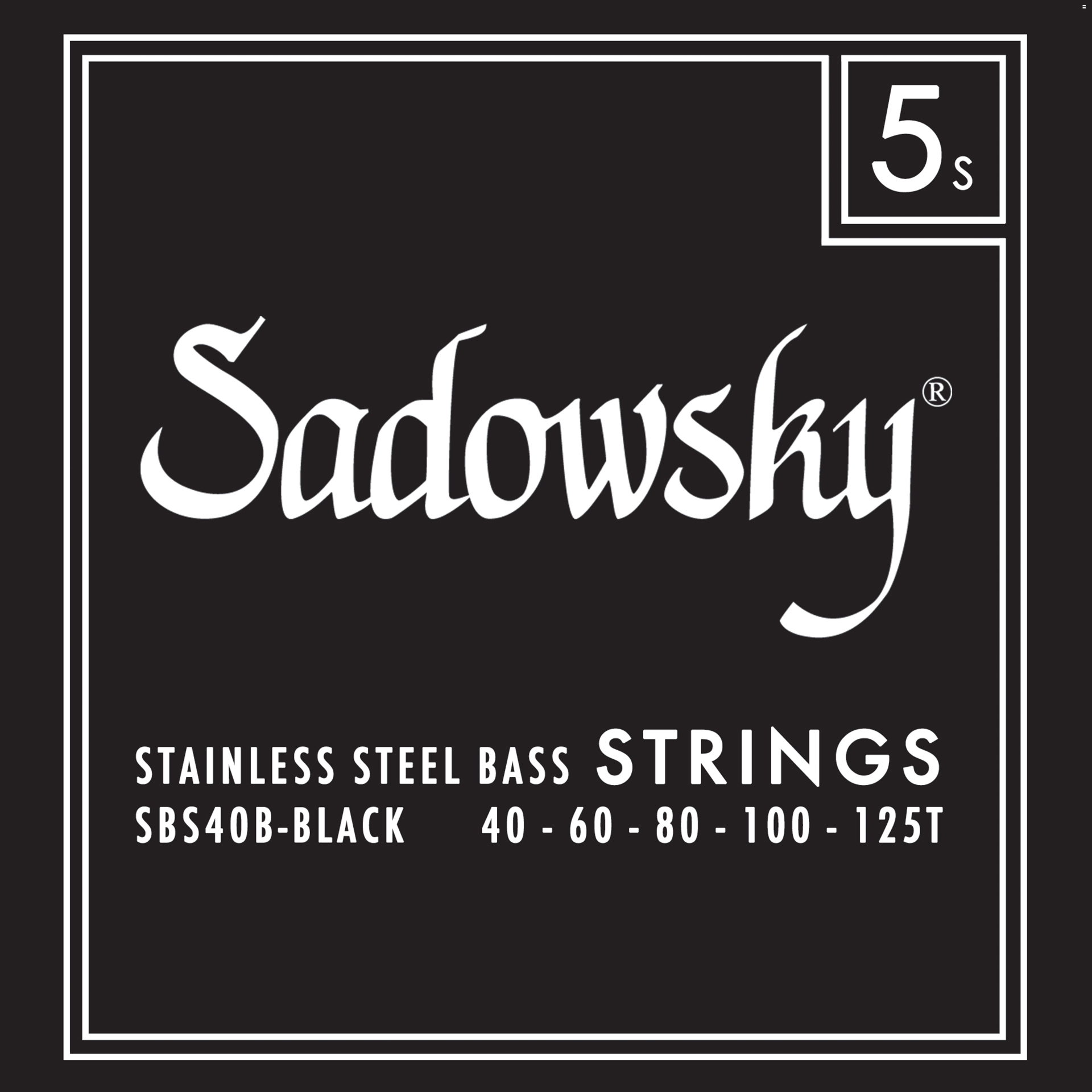 Sadowsky Black Label Bass String Set, Stainless Steel, Taperwound - 5-String, 040-125