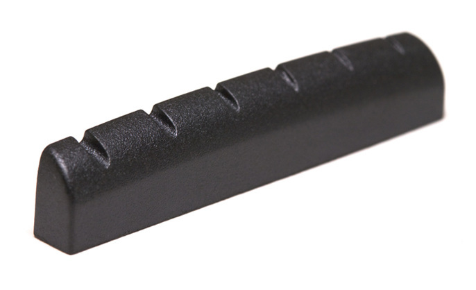 Black TUSQ XL PT-6114-L0 - Slotted Guitar Nut (1 23/32" Long) - Acoustic / Electric, Rounded, Flat, Lefthand