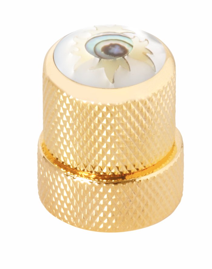 Framus & Warwick - Stacked Potentiometer Dome Knob, Sun, Inlay - Gold