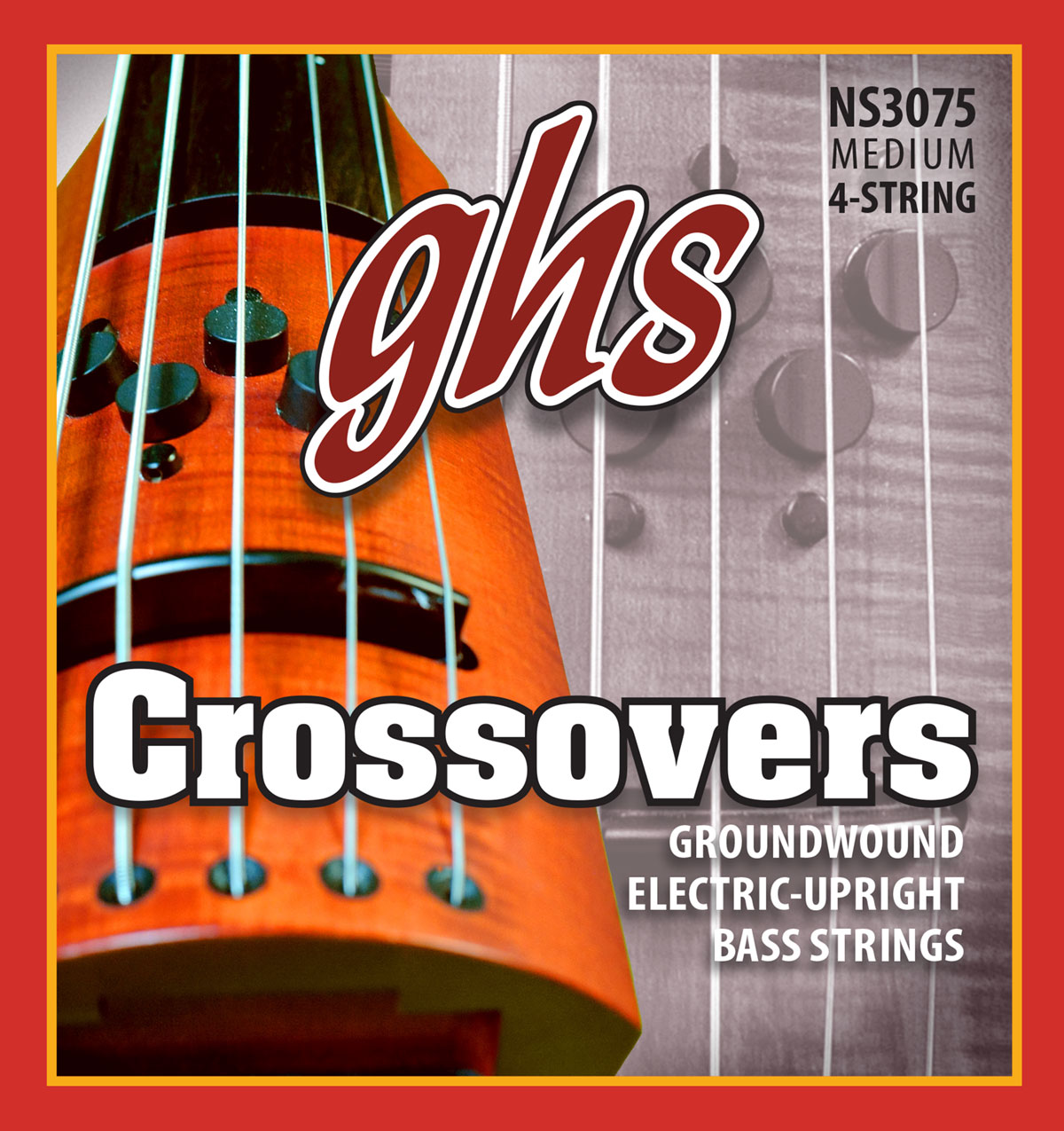 GHS Crossovers - NS3075 - Electric Upright Bass String Set, 4-String, Regular, .047-.104