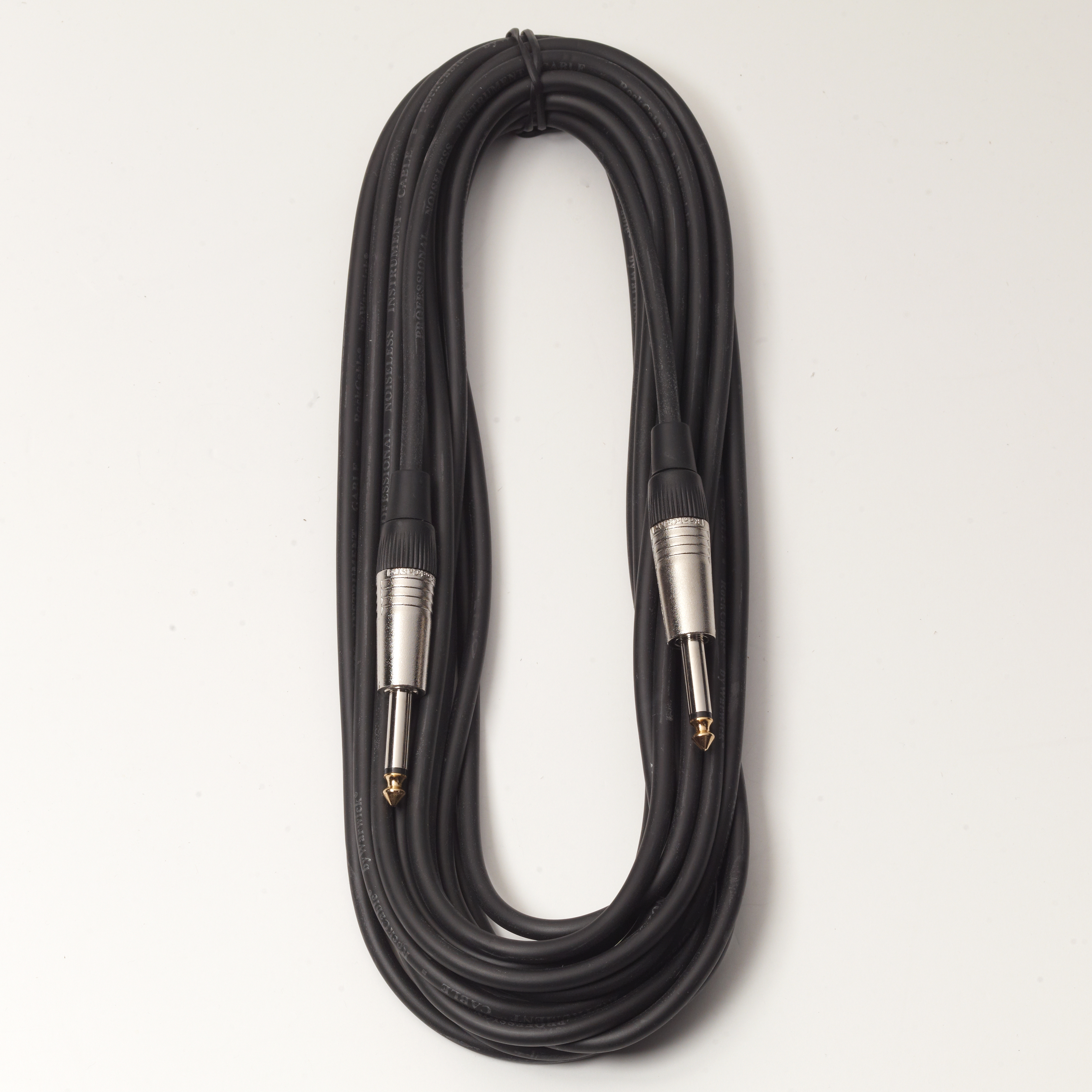 RockCable Instrument Cable - straight TS (6.3 mm / 1/4"), 9 m / 29.5 ft - Black
