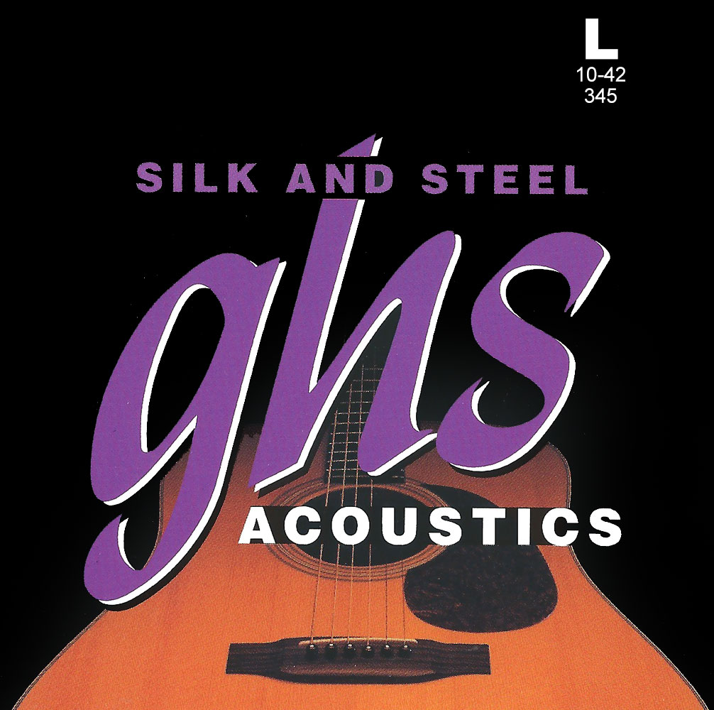 GHS Silk and Steel - 345 - Acoustic Guitar String Set, Silver-plated Copper, Light, .010-.042
