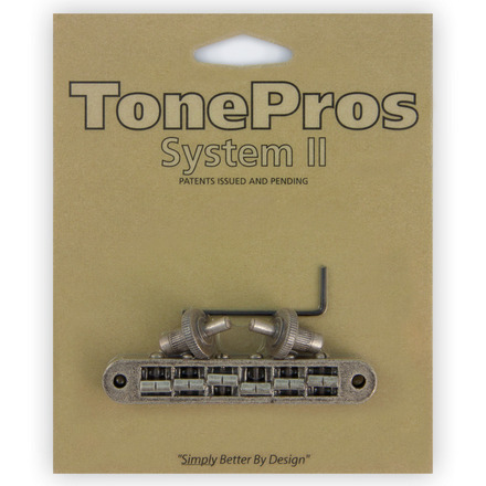 TonePros TP6 AS - Standard Tune-O-Matic Bridge (Small Posts) - Antique Silver