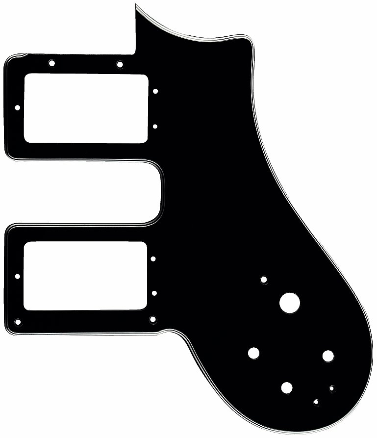 Framus Parts - Pickguard for Framus AZ 10, 2 Pickups - Black