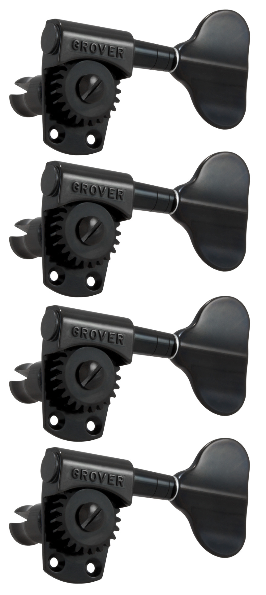 Grover 145BC4 Titan Electric Bass Machines - Bass Machine Heads, 4-in-Line, Bass Side (Left) - Black Chrome