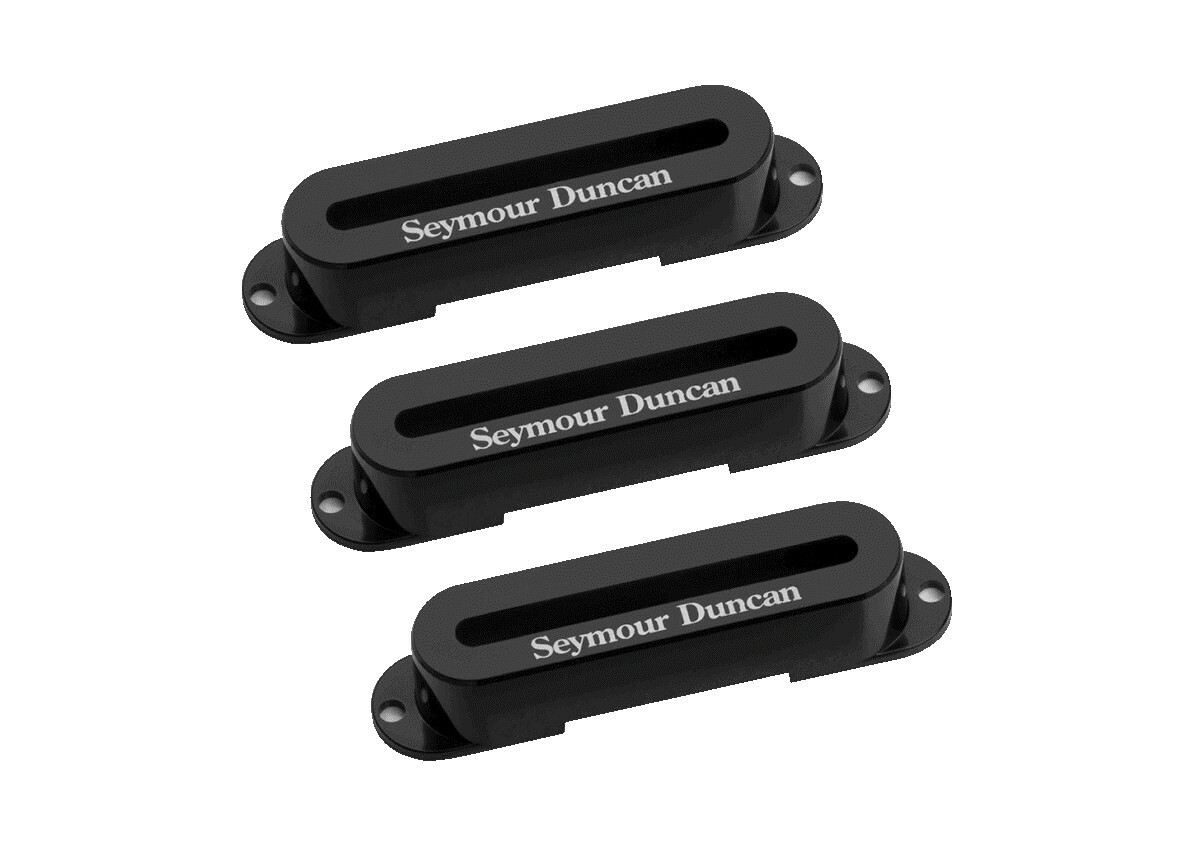 Seymour Duncan Hot Stack Pickup Cover Set for Strat - Black with Logo