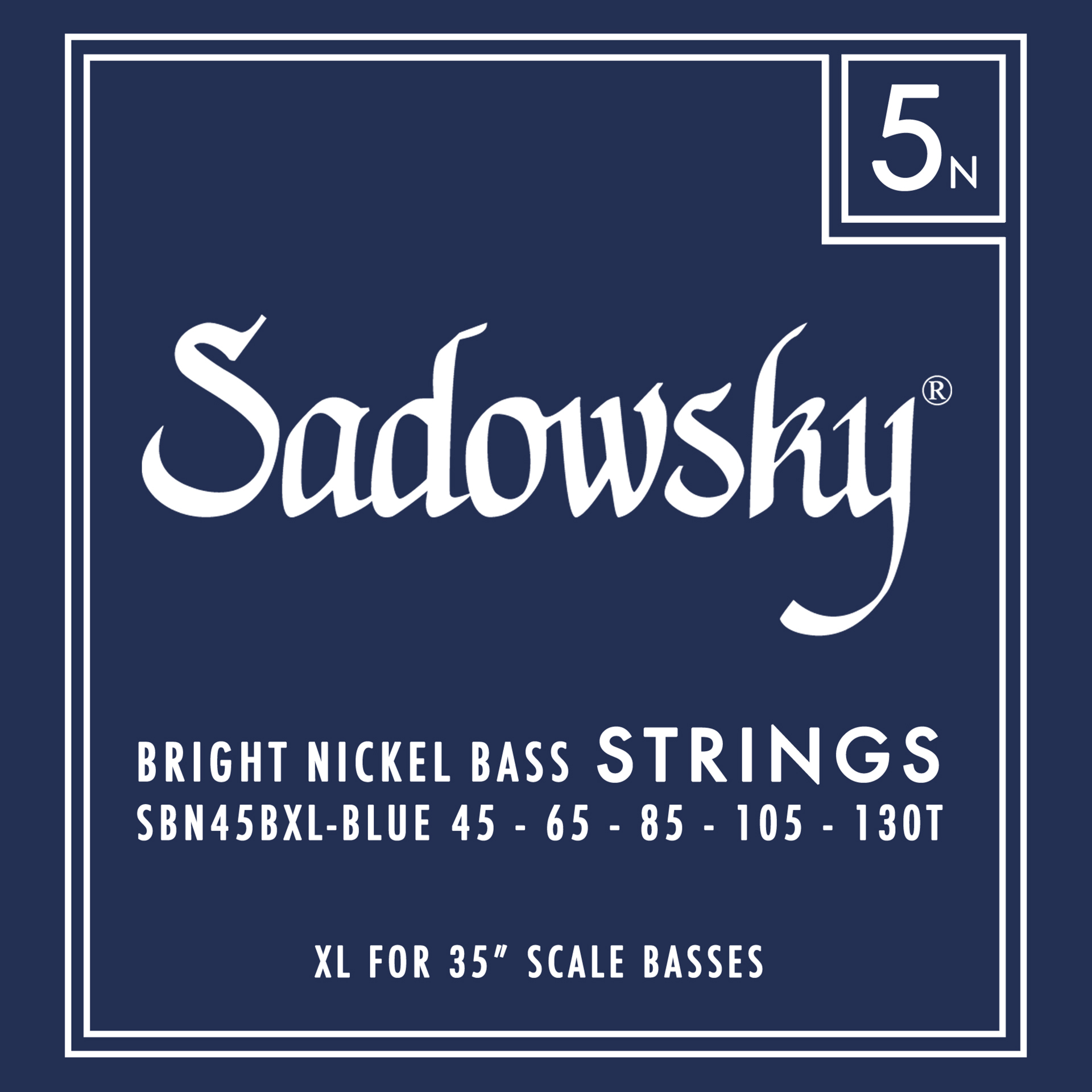 Sadowsky Blue Label Bass String Set, Nickel, Taperwound, Extra Long (35") - 5-String, 045-130