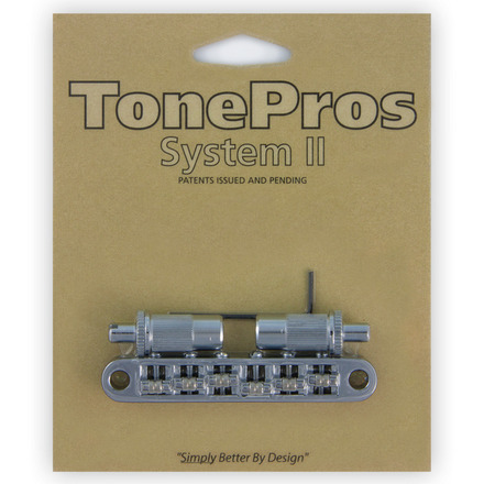 TonePros TPFR C - Metric Tune-O-Matic Bridge with Roller Saddles (Large Posts) - Chrome