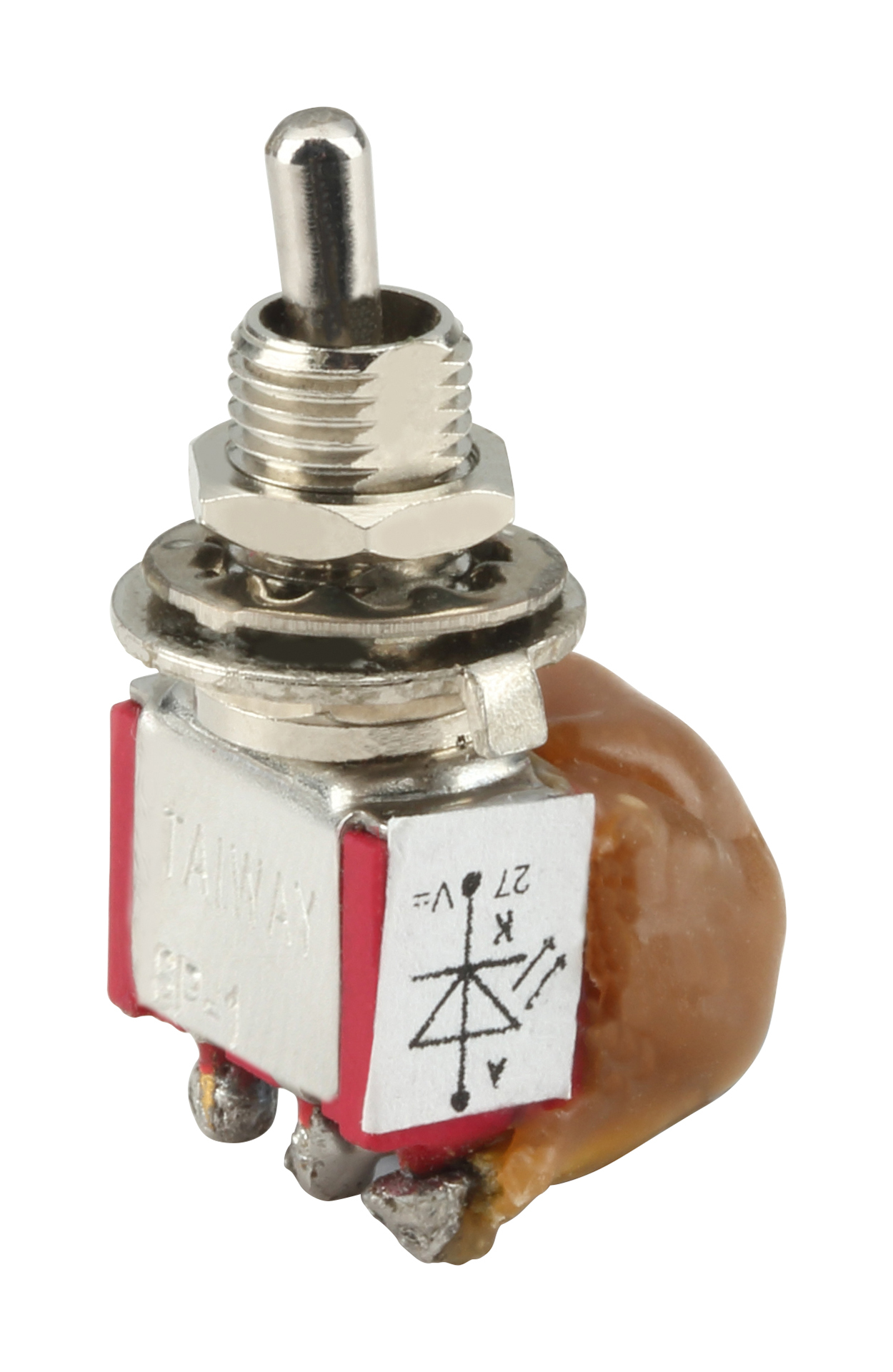 MEC LED Mini Toggle Switch Assembly, Short, Solder Lugs, with Trim Pot, ON/ON, SPDT - Chrome