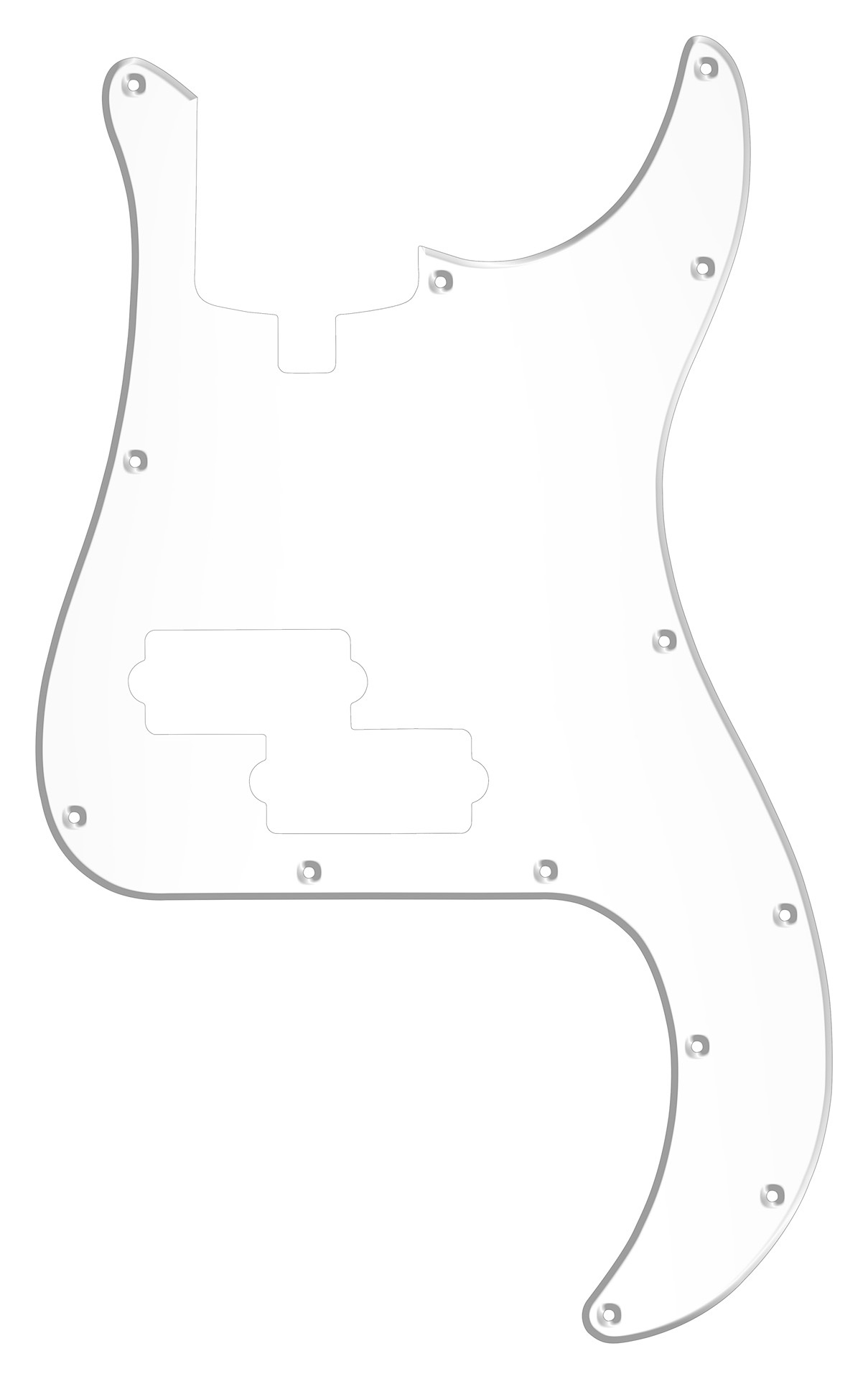 Sadowsky Parts - 21 Fret P Bass Pickguard - 4 String - Transparent