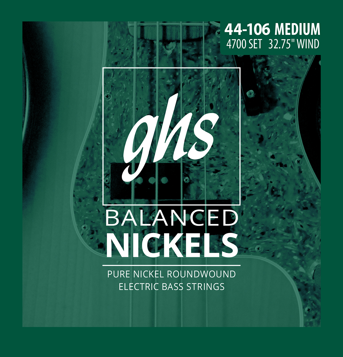 GHS Balanced Nickels - 4700 - Bass String Set, 4-String, Medium, .044-.106, Short Scale