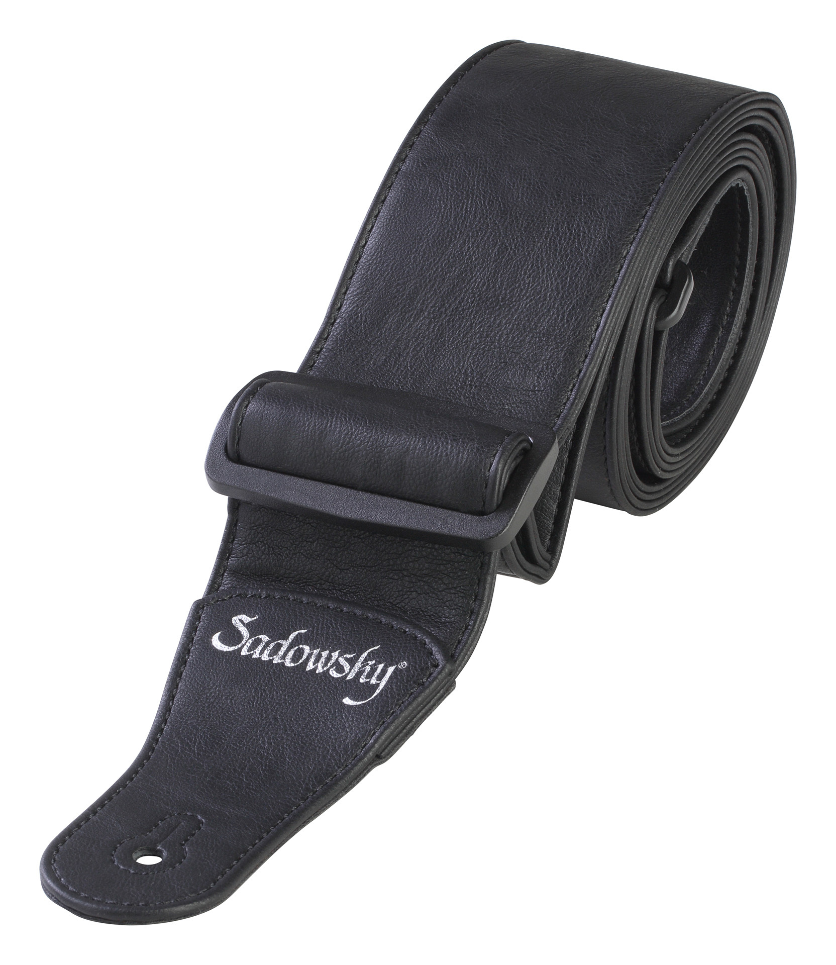 Sadowsky Synthetic Leather Bass Strap - Black, Silver Embossing