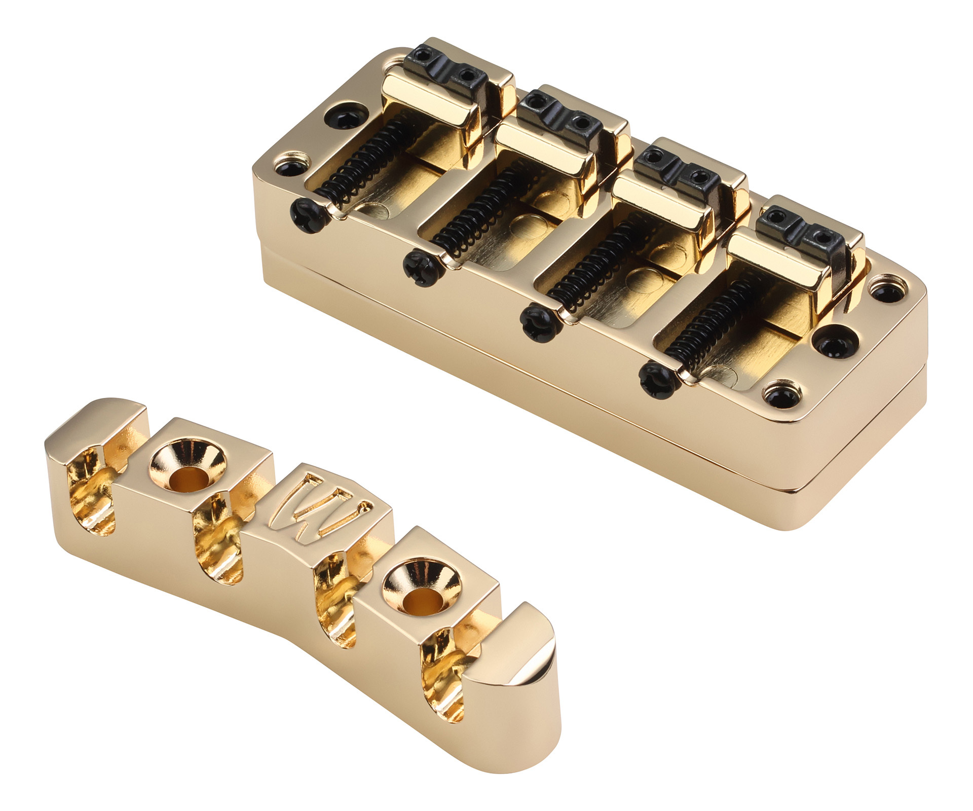 Warwick Parts - 2-Piece 3D Bridge & Tailpiece, 4-String - Gold